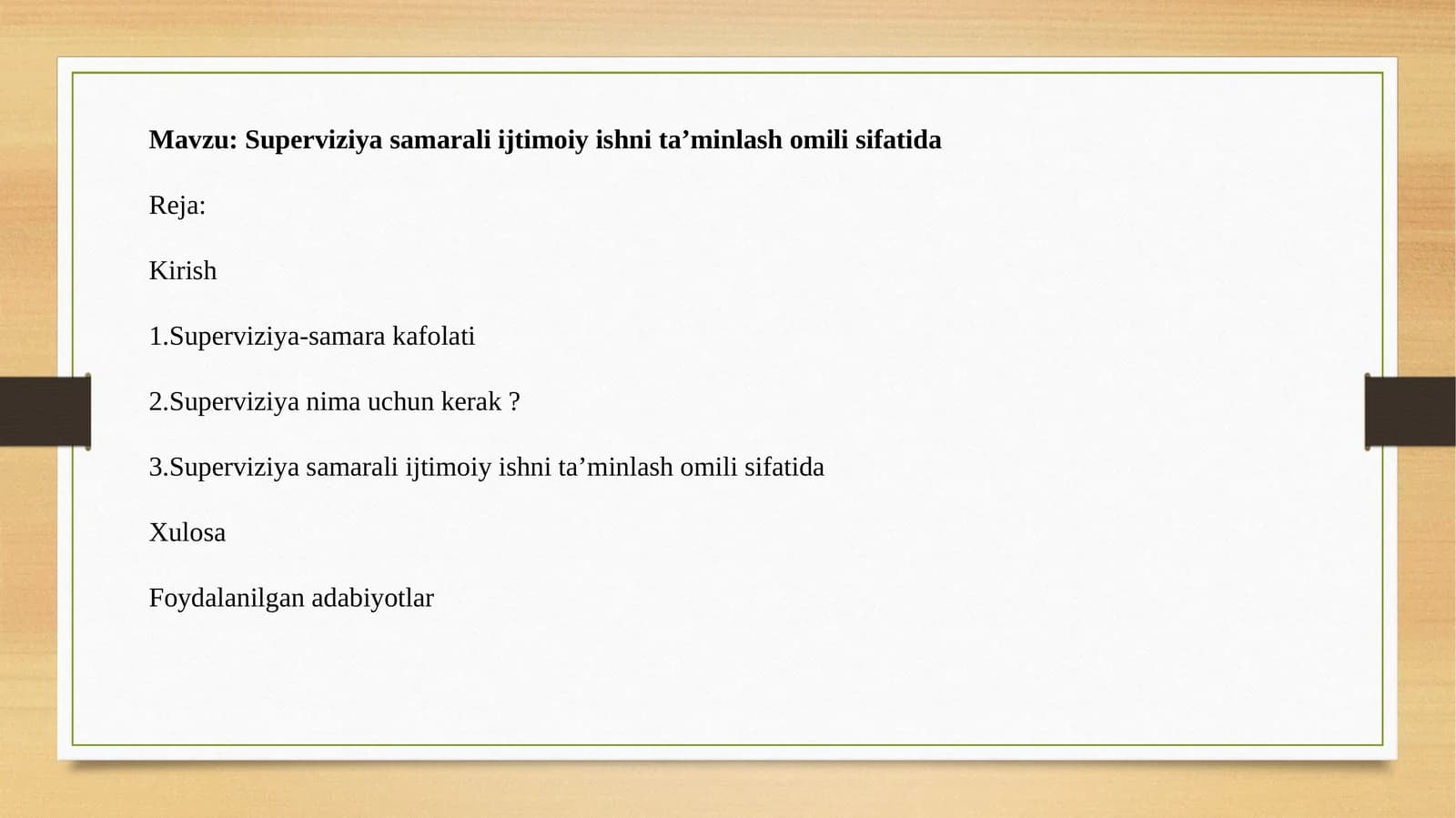 Superviziya samarali ijtimoiy ishni ta’minlash omili sifatida