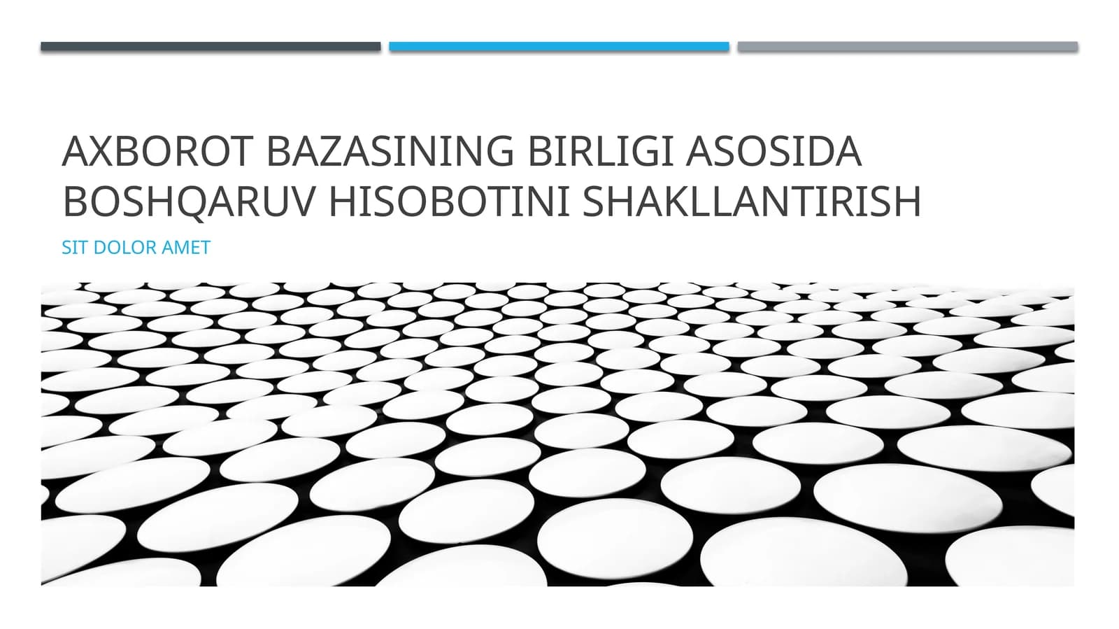 Axborotbazasining birligiasosi da boshqaruv hisobotini shakllantirish