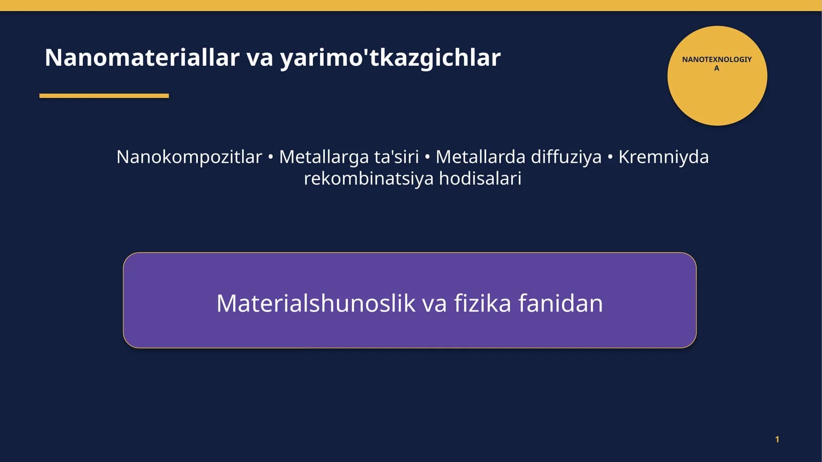 NANOTEXNOLOGIYA