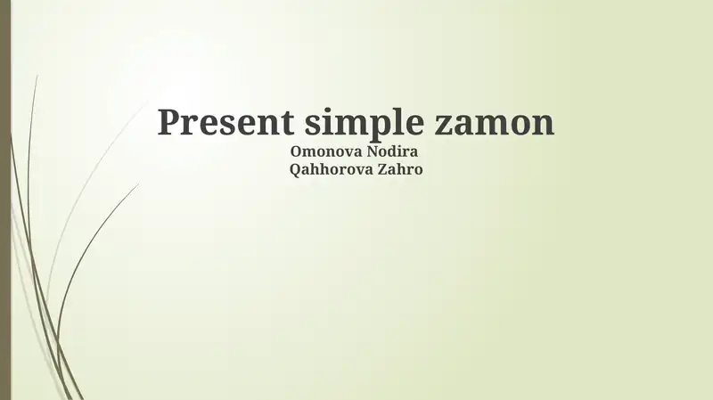 Present simple zamon