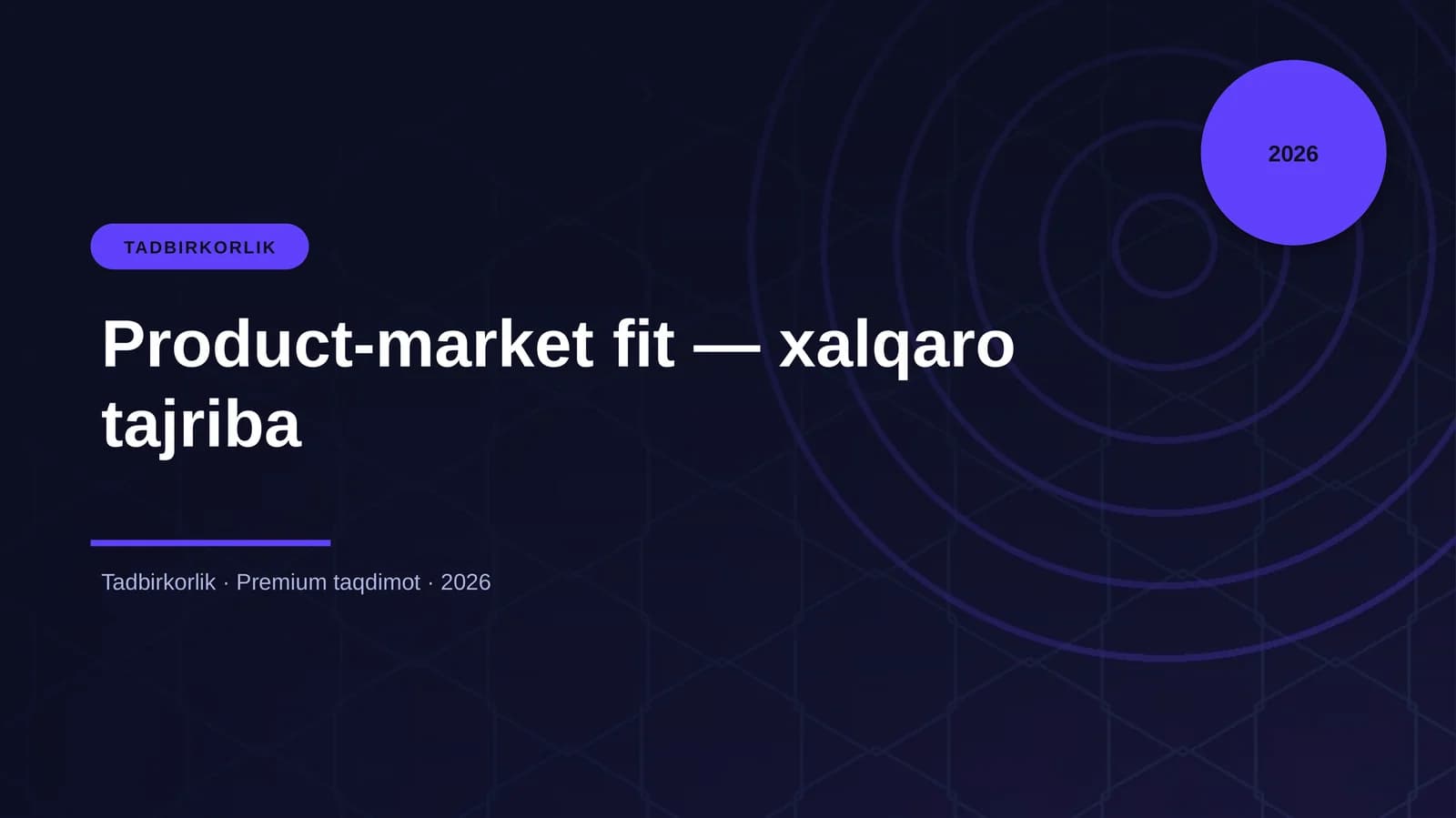 Product-market fit — xalqaro tajriba