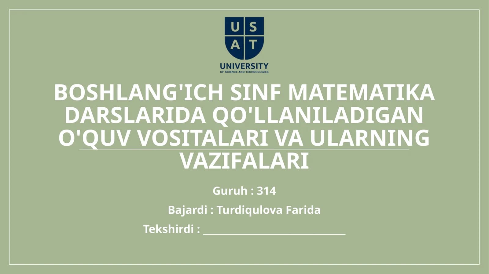 Matematikadan Boshlang'ich Sinflar Uchun Darsliklar