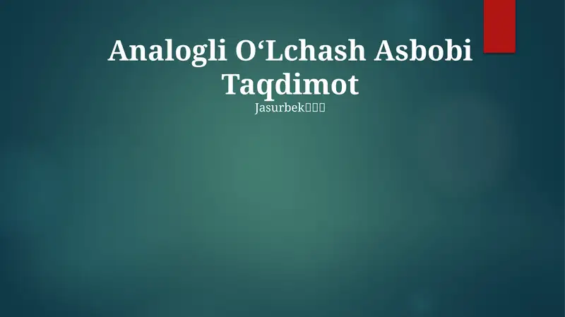 Analogli OʻLchash Asbobi