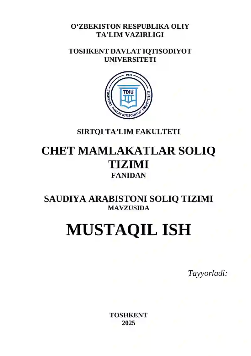 Saudiya Arabistoni soliq tizimi