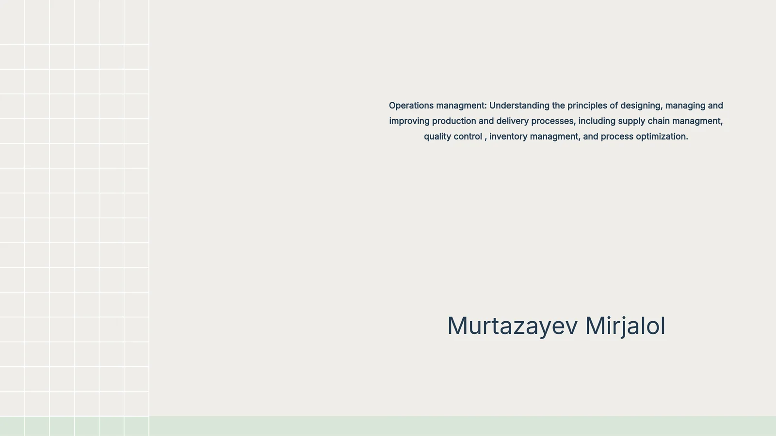 Operations Management