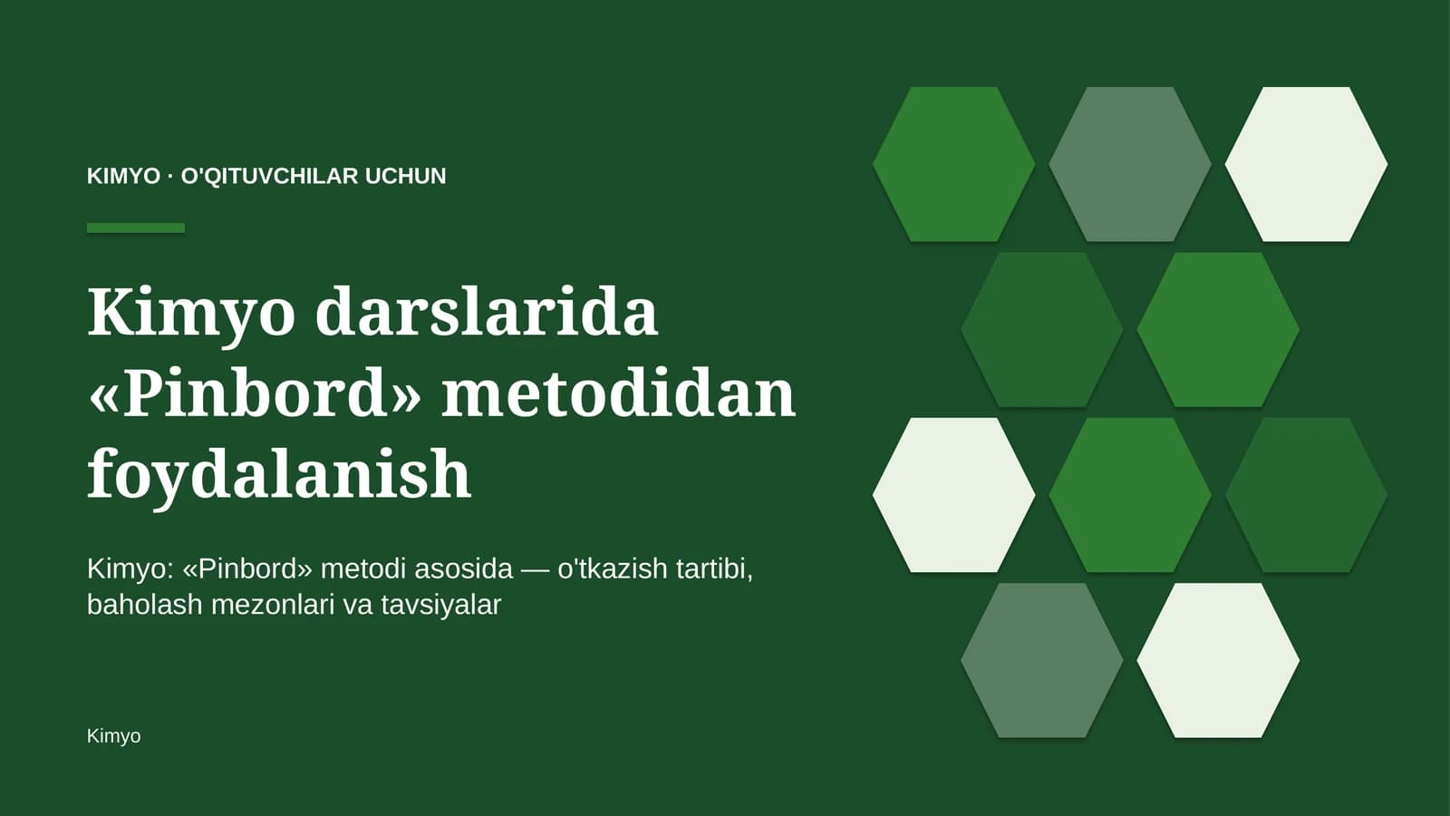 kimyo darslarida pinbord metodidan foydalanish 4949