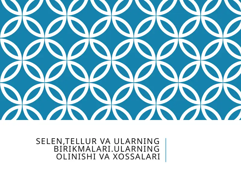Selenva Tellur