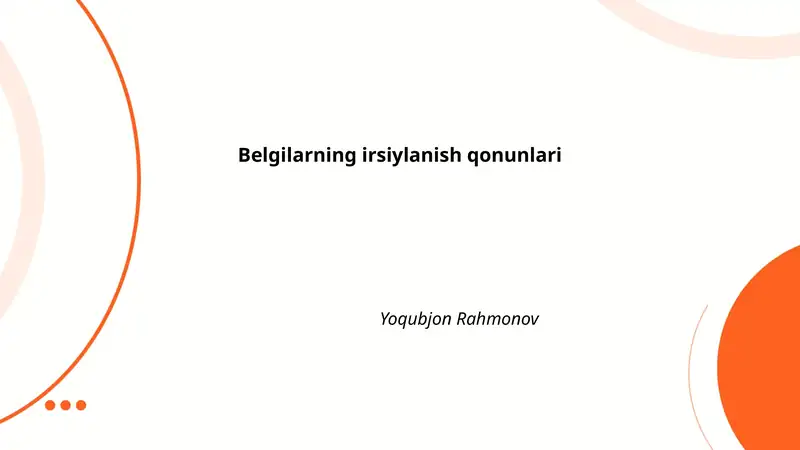 Belgilarning irsiylanish qonunlari