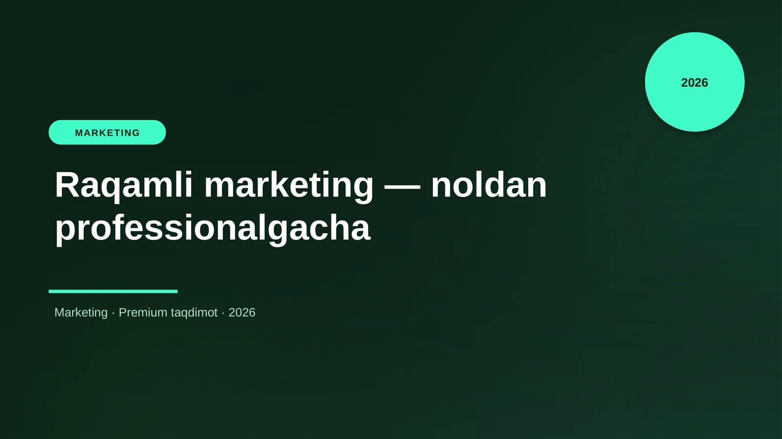 Raqamli marketing — noldan professionalgacha