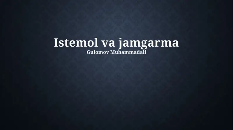 Iste'mol va jamgarma