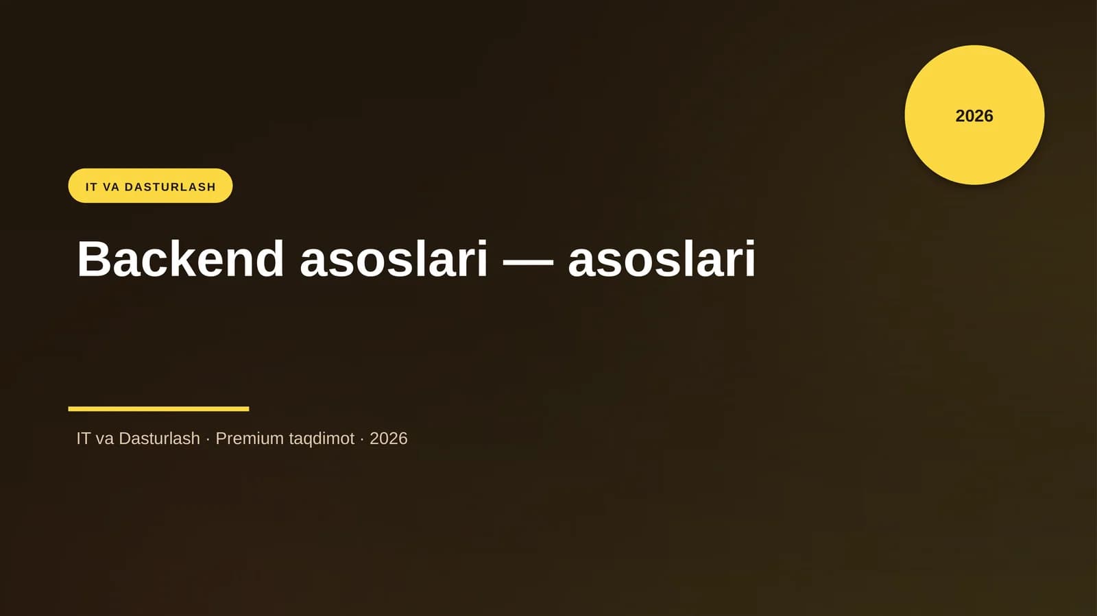 Backend asoslari — asoslari