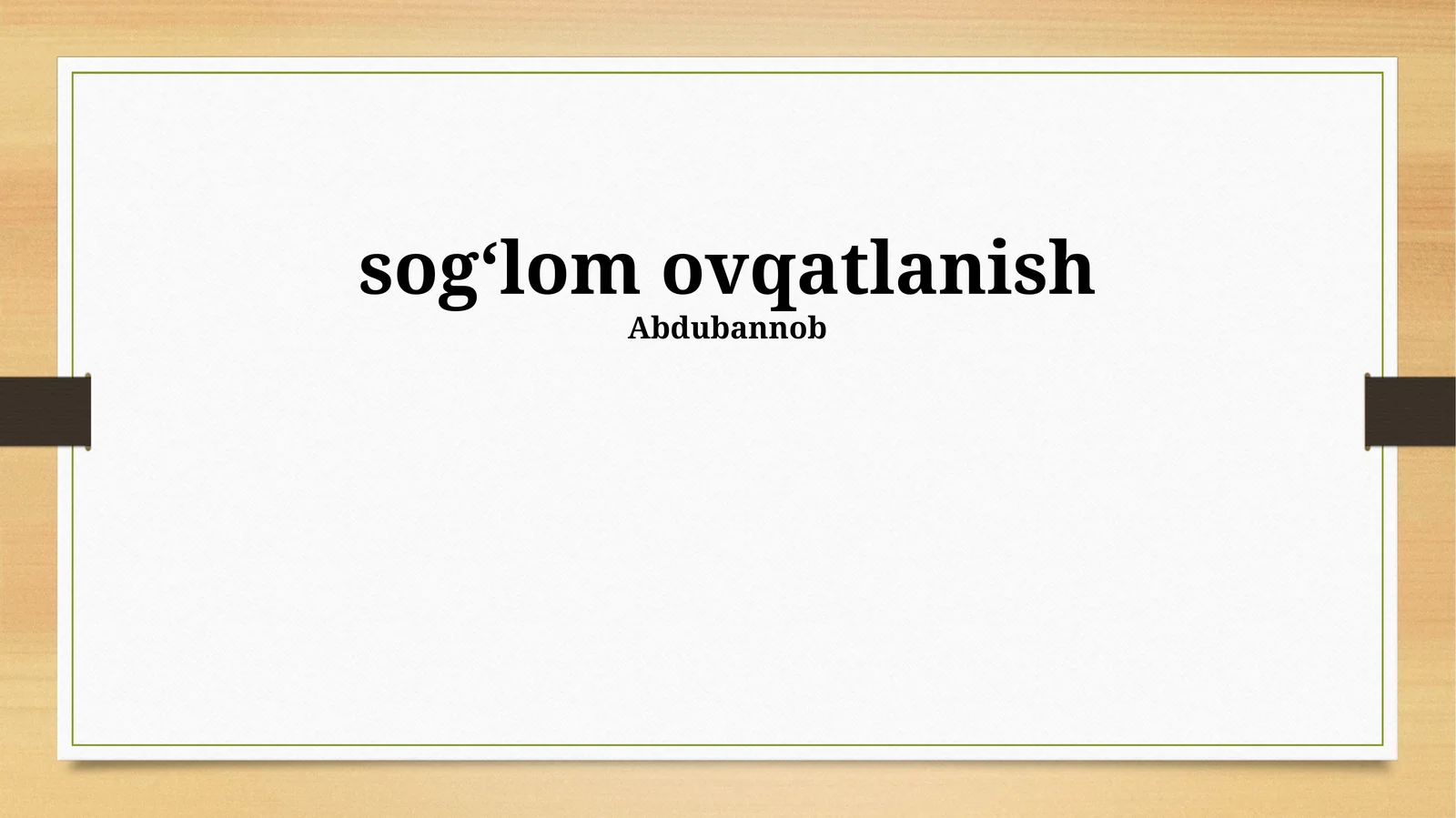 Sogʻlom ovqatlanish