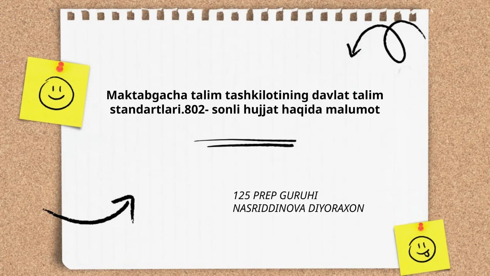 Davlat talim standartlari.802-sonli hujjat haqida malumot
