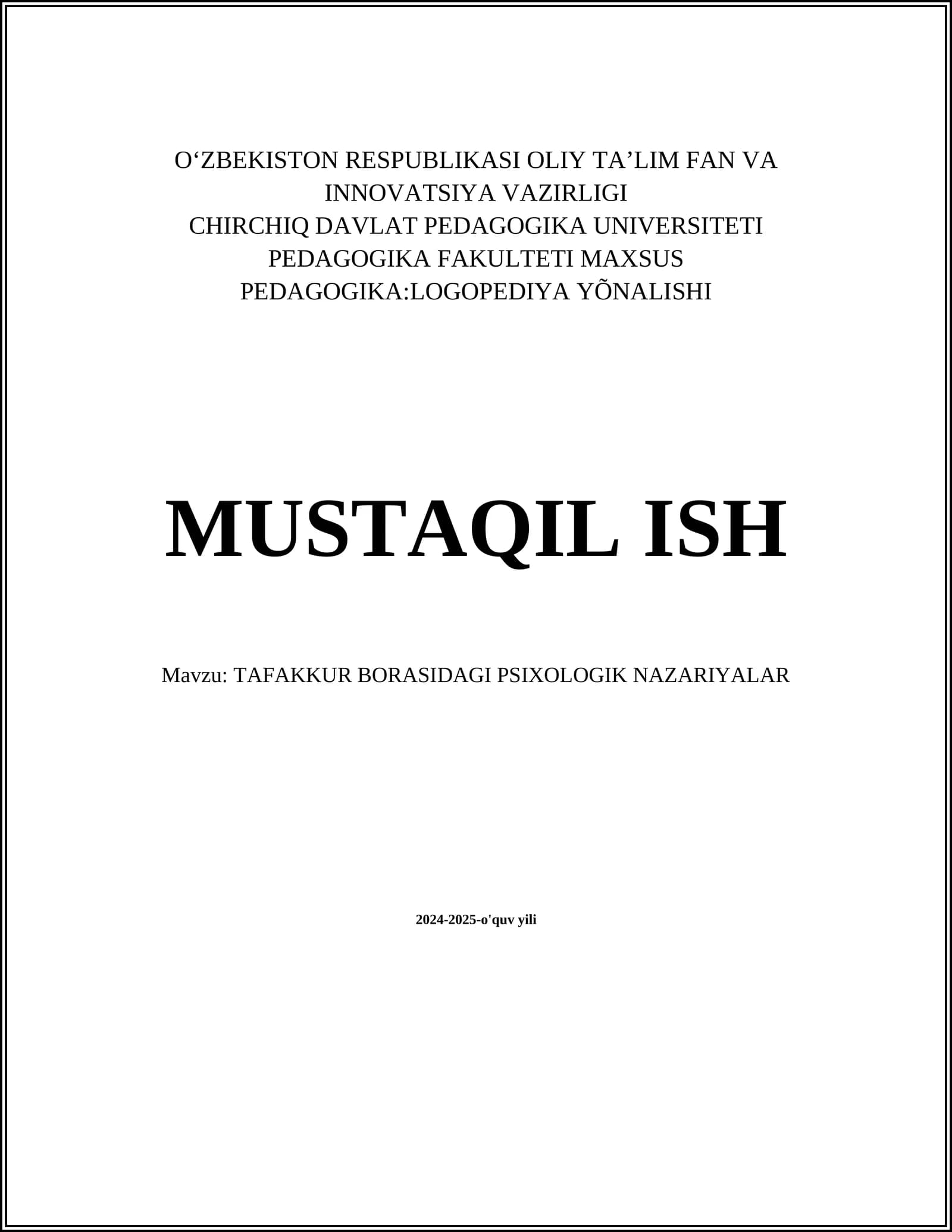 Tafakkur psixologiyasi