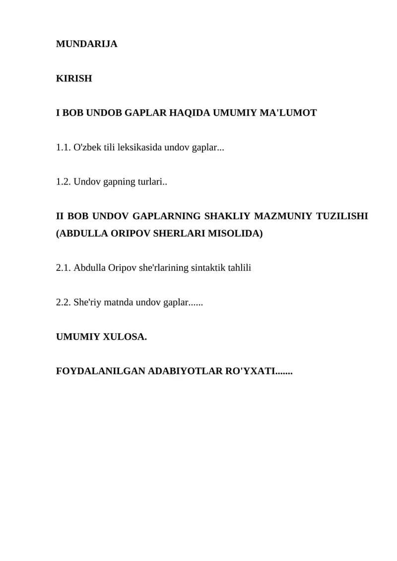UNDOV GAPLAR