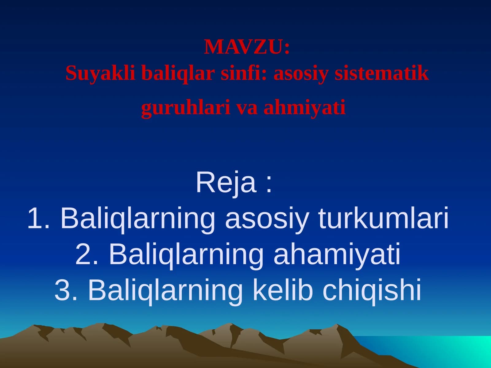 Suyakli baliqlar  sinfi, asosiy sistematik guruhlari va ahmiyati