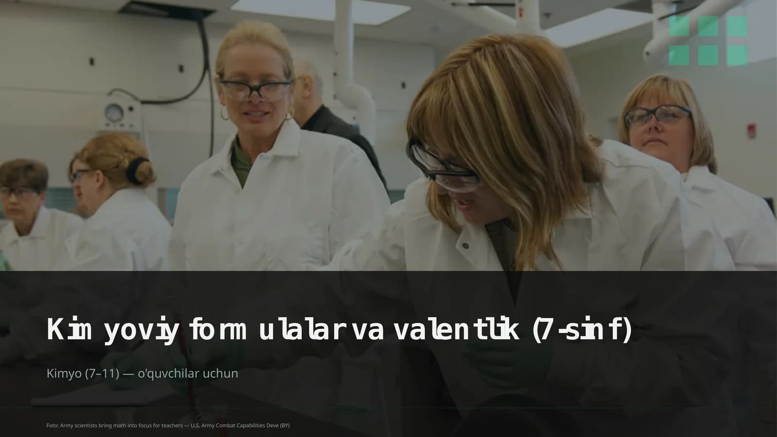 Kimyoviy formulalar va valentlik (7-sinf)