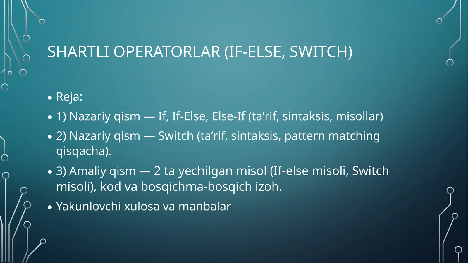 Shartli operatorlar