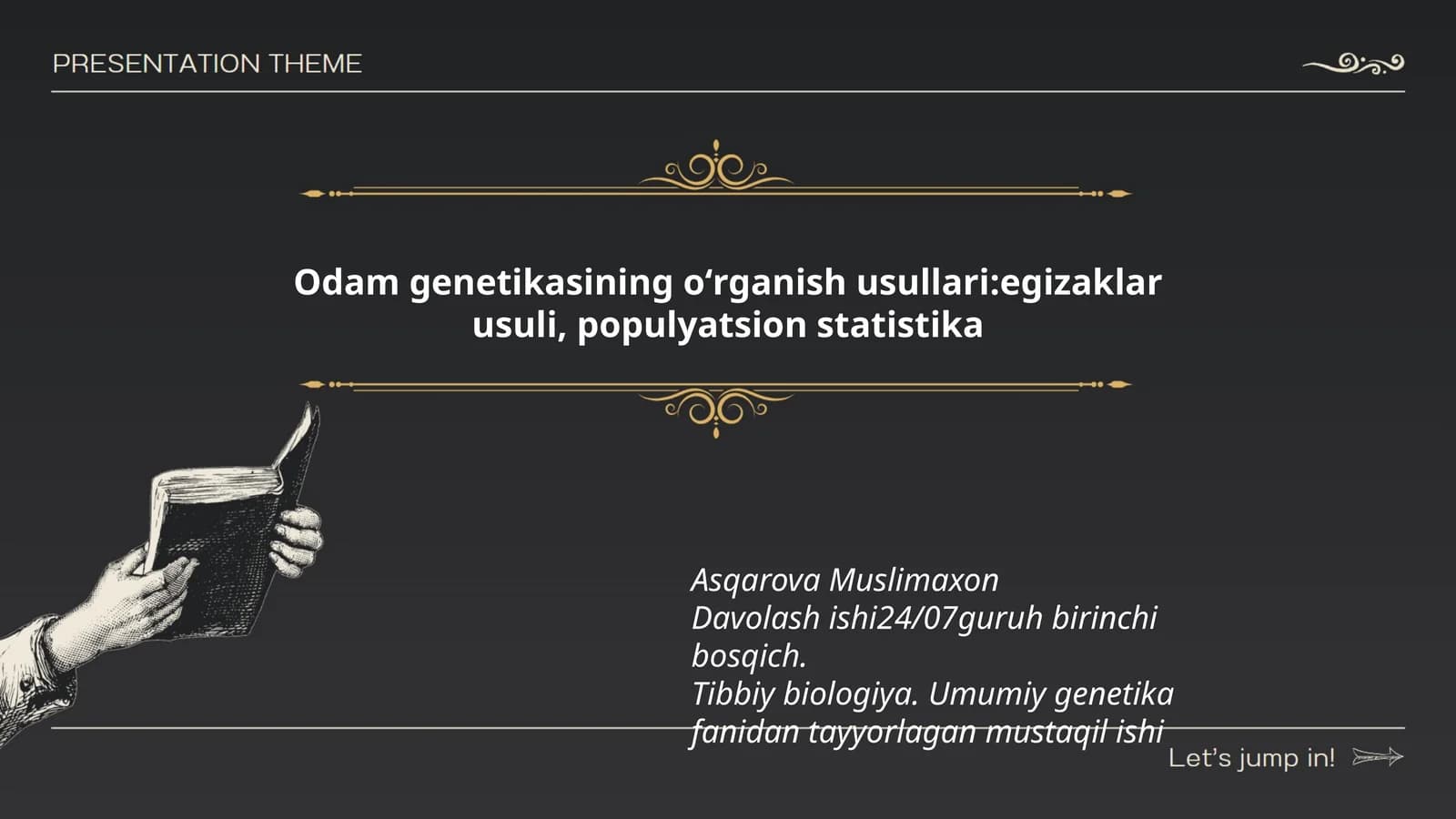 Oddam genetikasining oʻrganish usullari: egizaklar usuli, populyatsion statistika