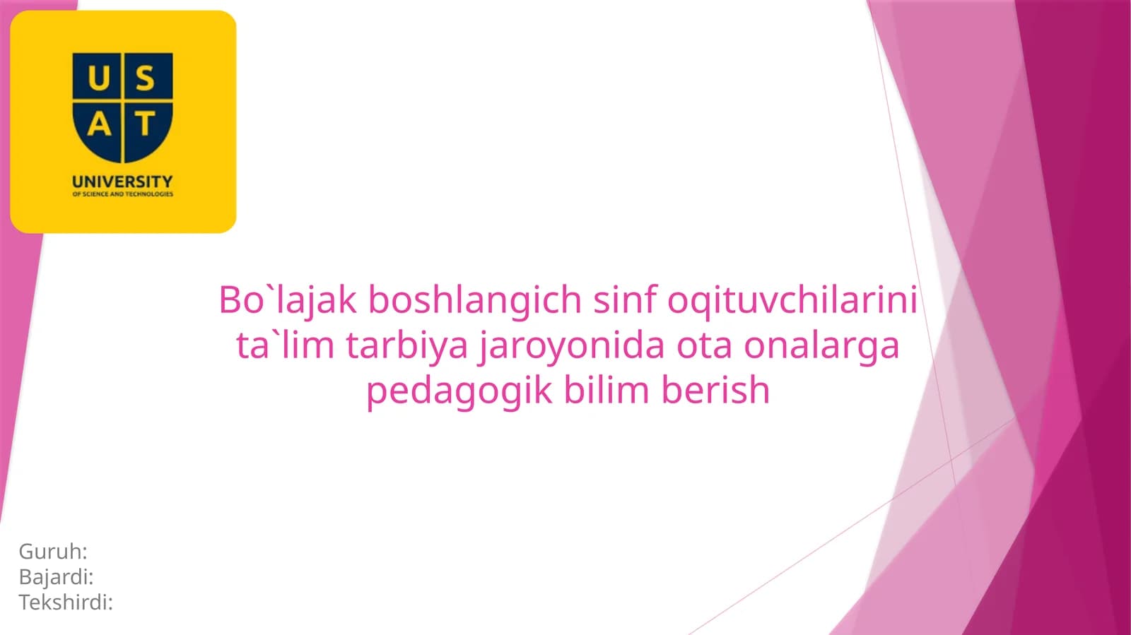 Bo`lajak boshlang`ich sinf o`qituvchilari inita`lim