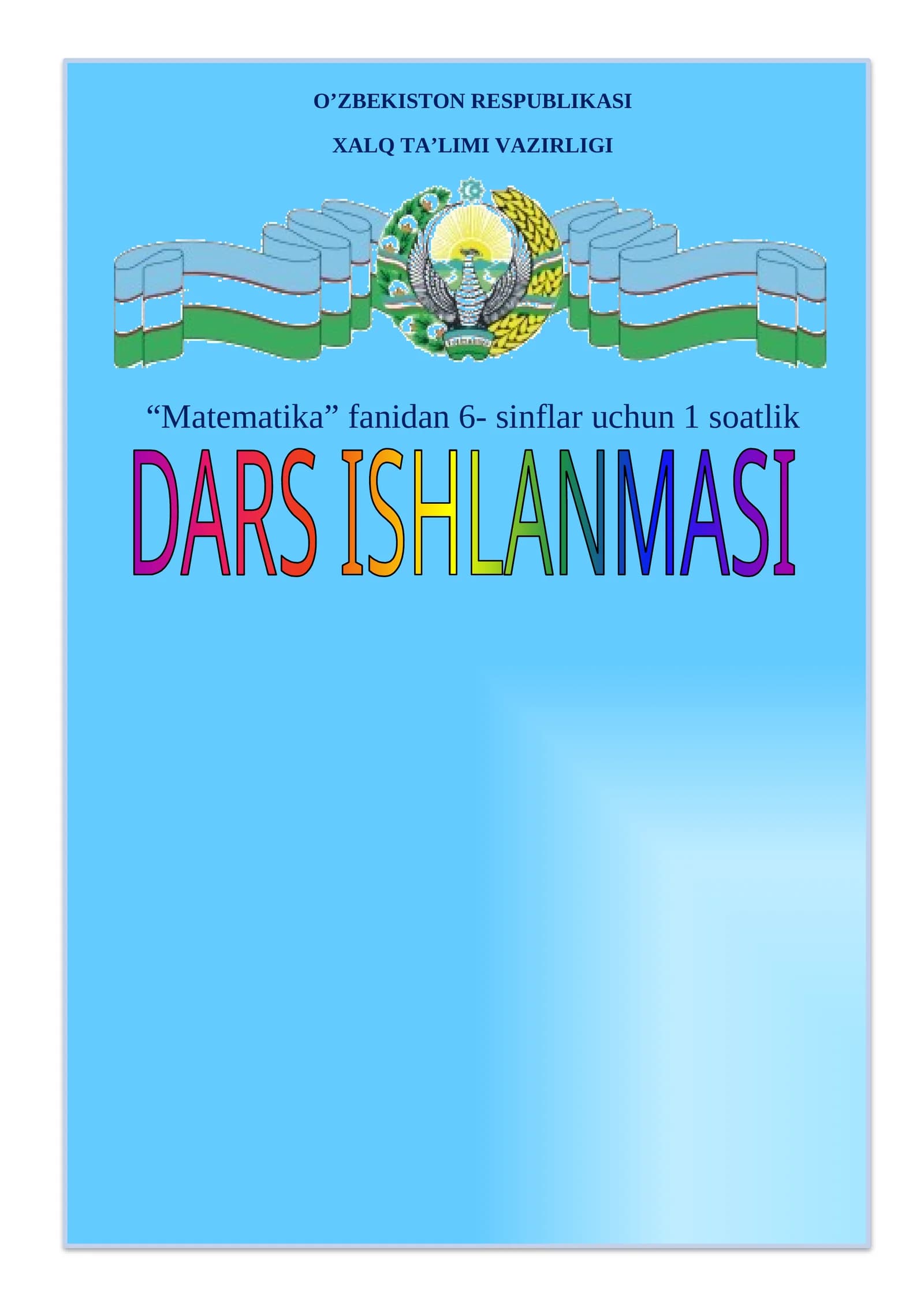 Matematika Dars Ishlanmasi