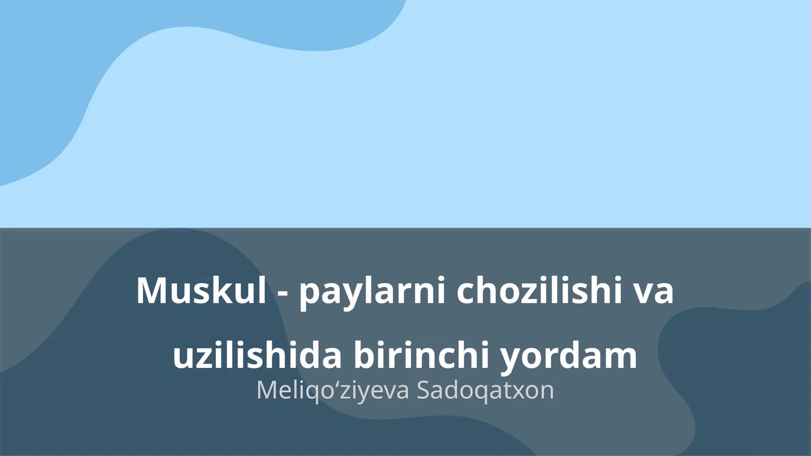 Muskul - paylarni chozilishi va uzilishida birinchi yordam