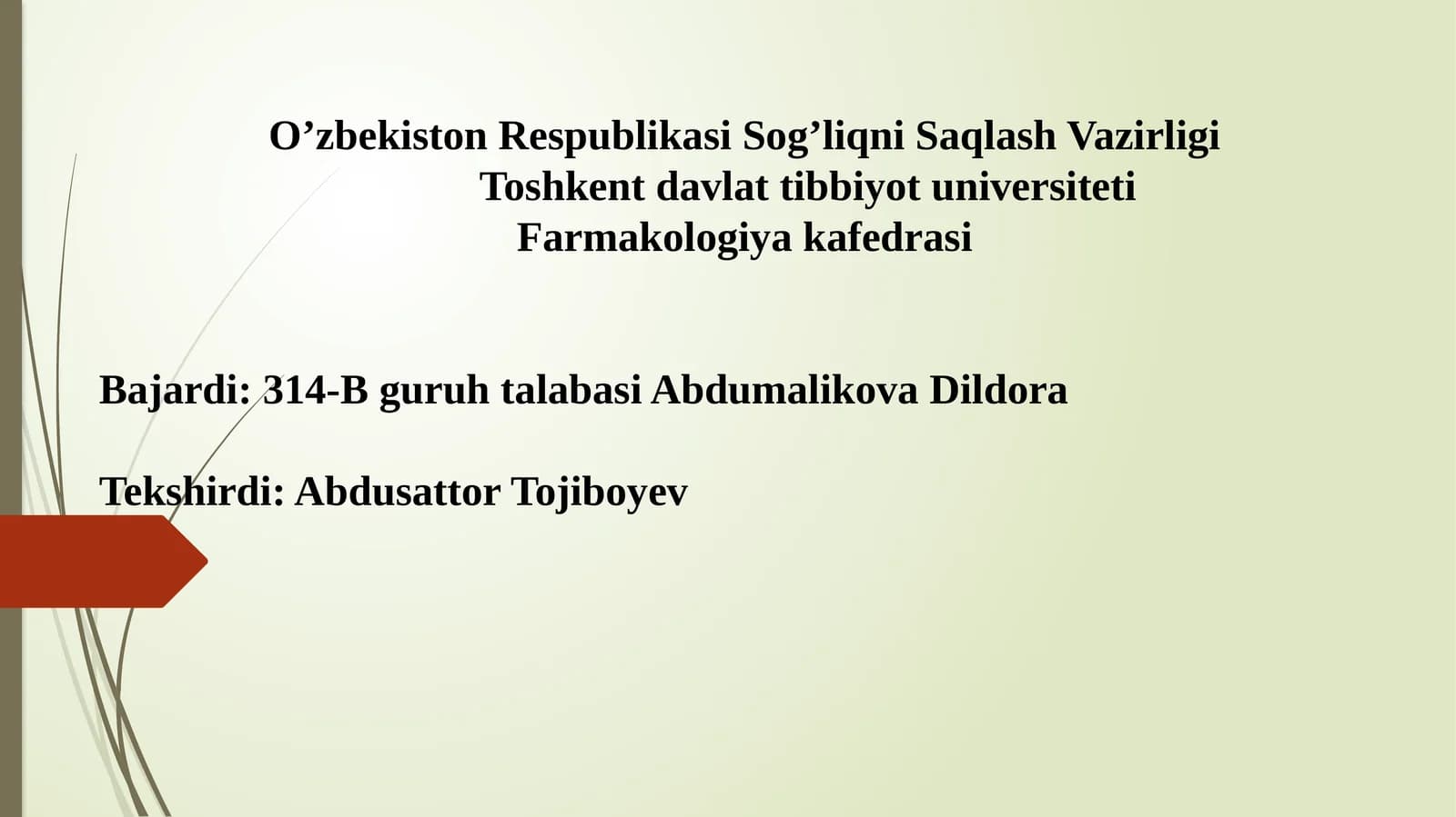 Farmakologiya fanidan darslik