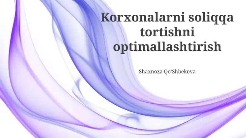Soliqqa tortishni optimallashtirish