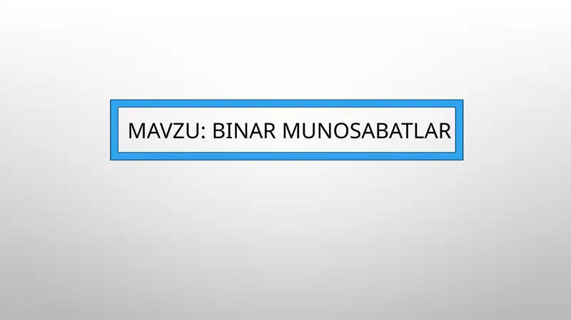 Binar munosabatlar