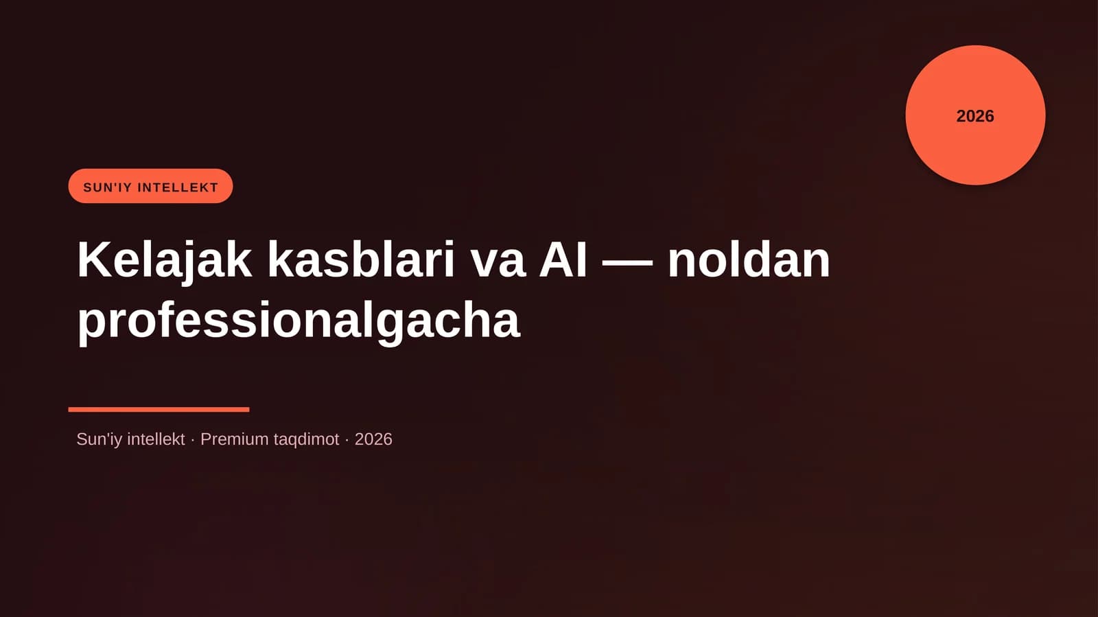 Kelajak kasblari va AI — noldan professionalgacha