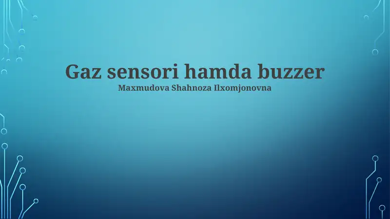 Gaz sensori hamda buzzer