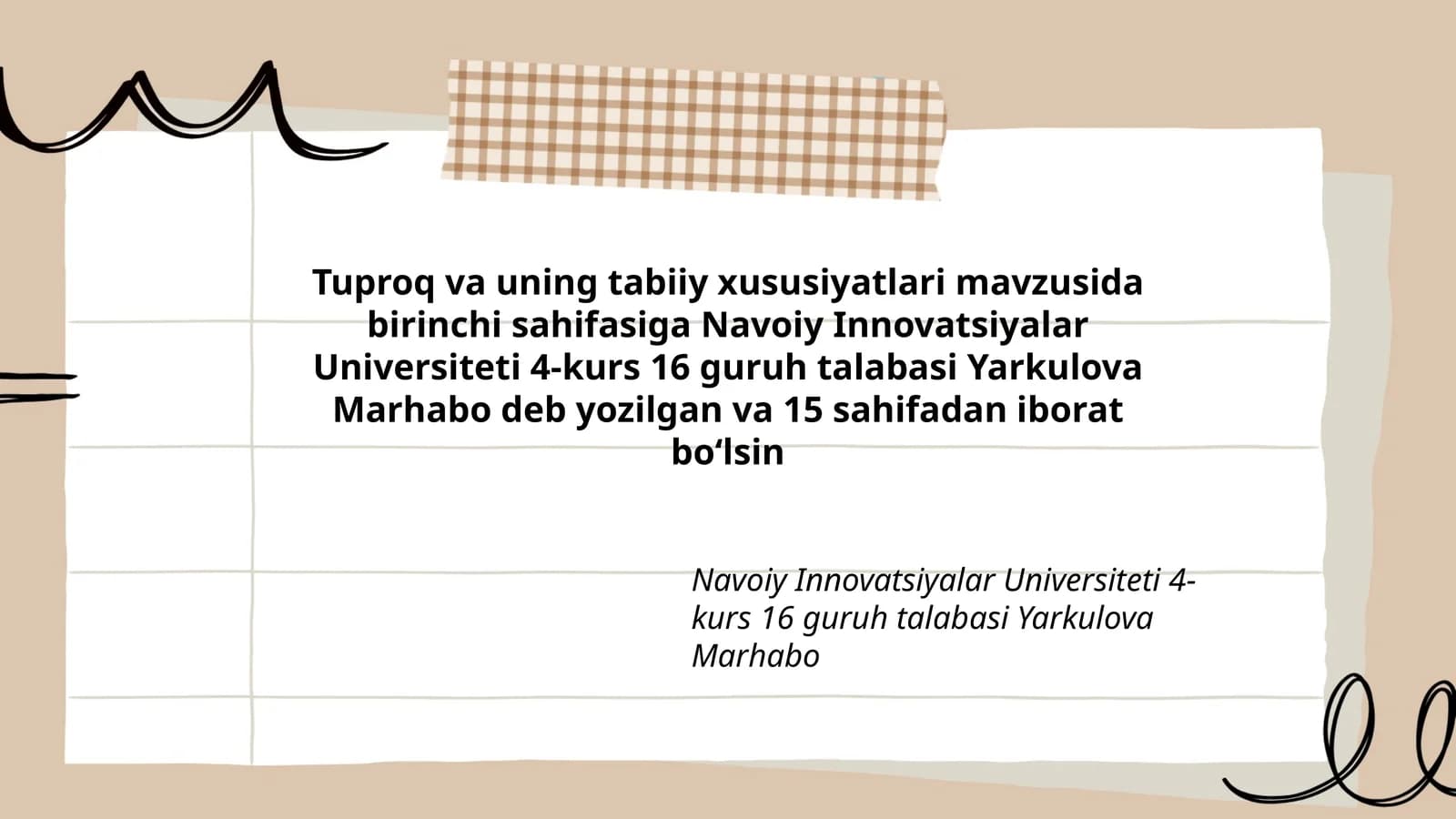Tuproq va uning tabiiy xususiyatlari