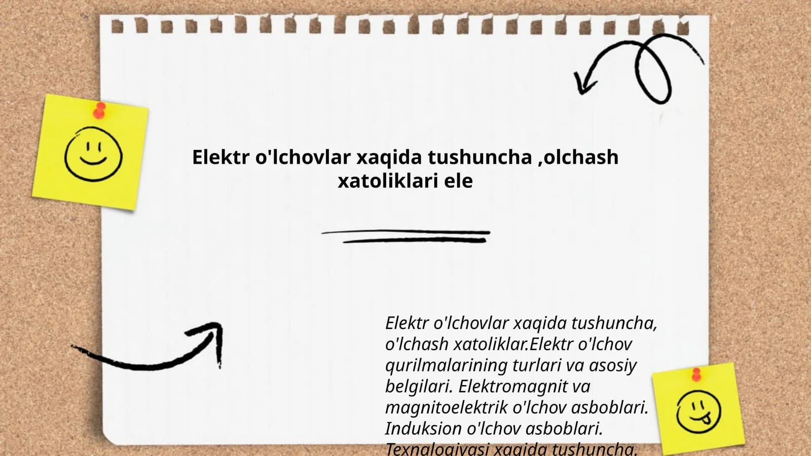 Elektr o'lchovlar haqida