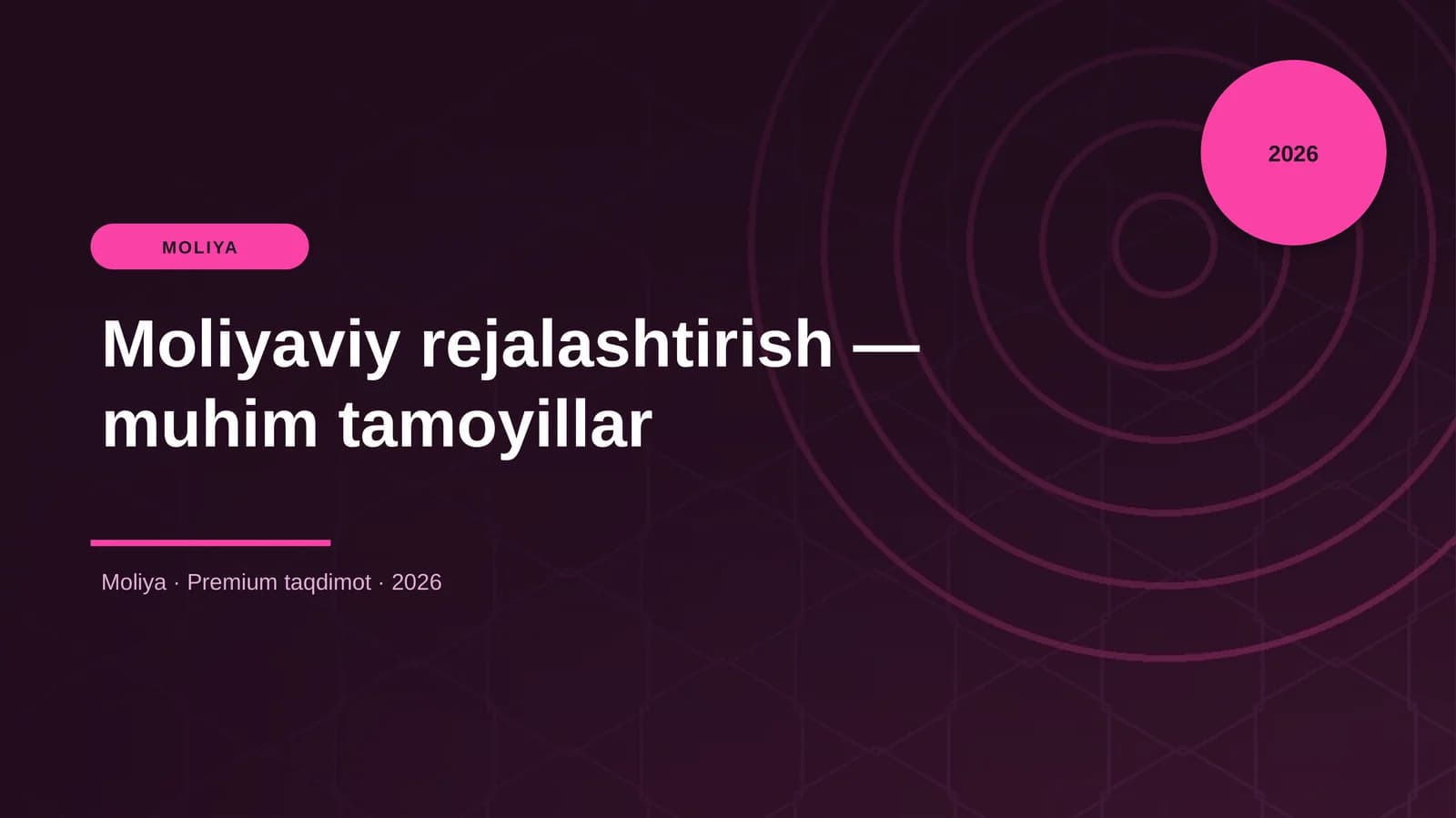 Moliyaviy rejalashtirish — muhim tamoyillar