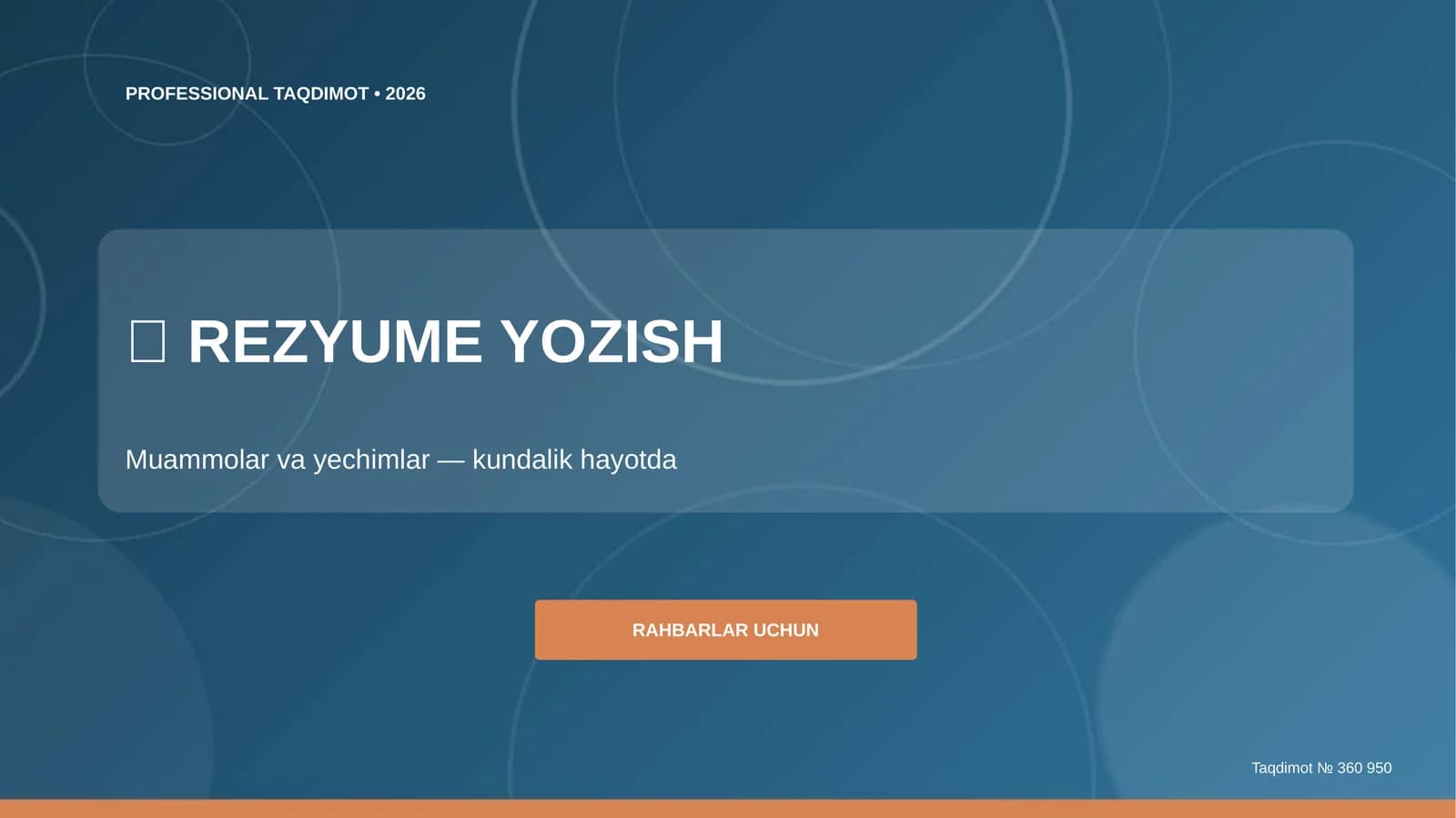 REZYUME YOZISH