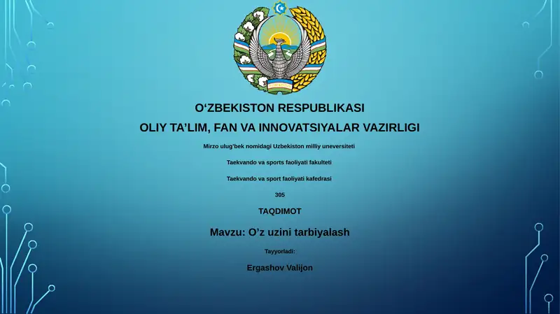 O'z-o'zini tarbiyalash