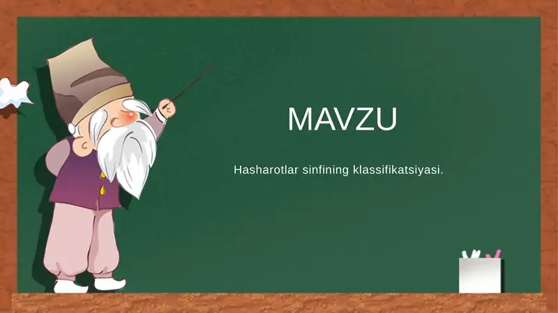 Hasharotlar klassifikatsiyasi