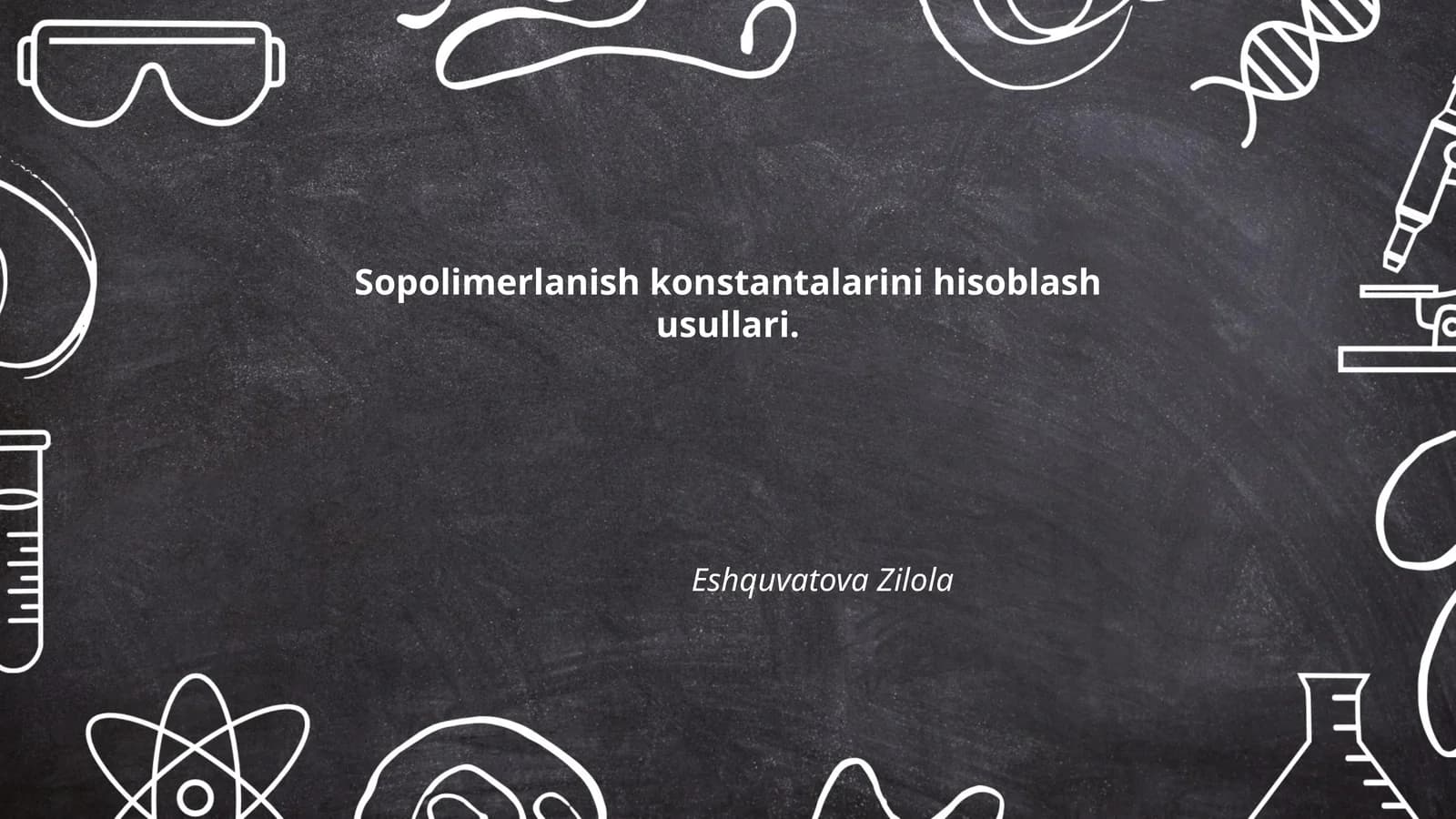 Sopolimerlanish konstantalarini hisoblash usullari