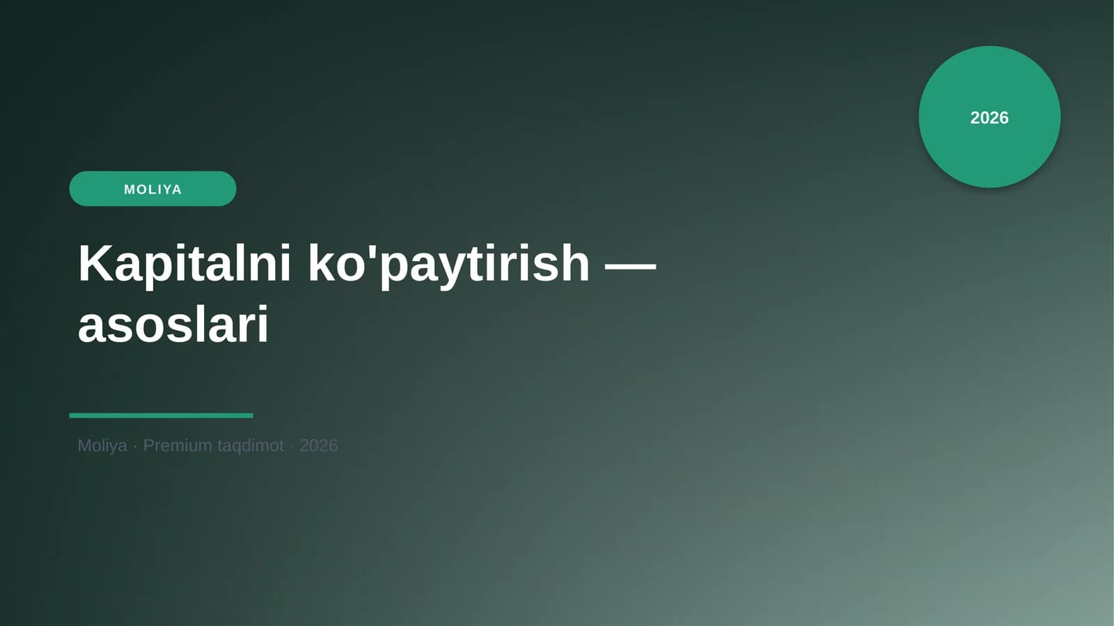 Kapitalni ko'paytirish — asoslari
