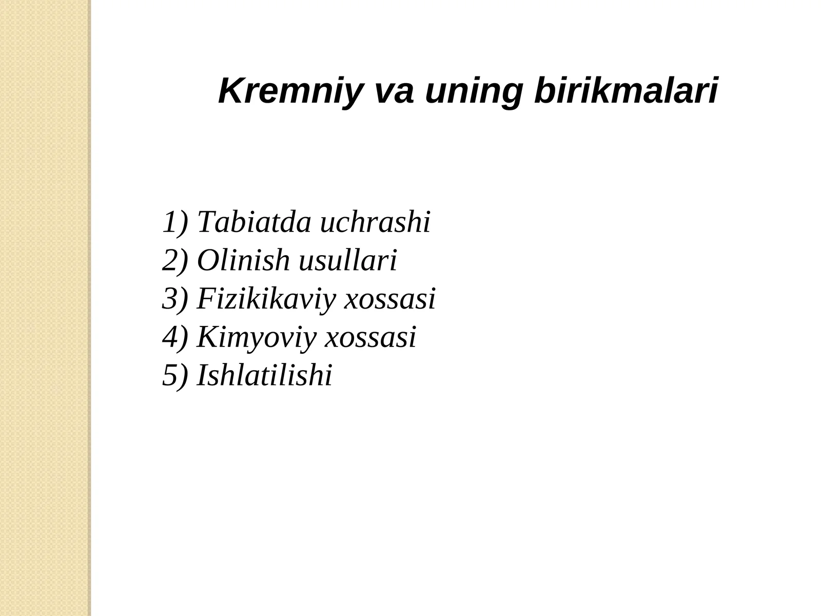 Kremniy va uning birikmalari
