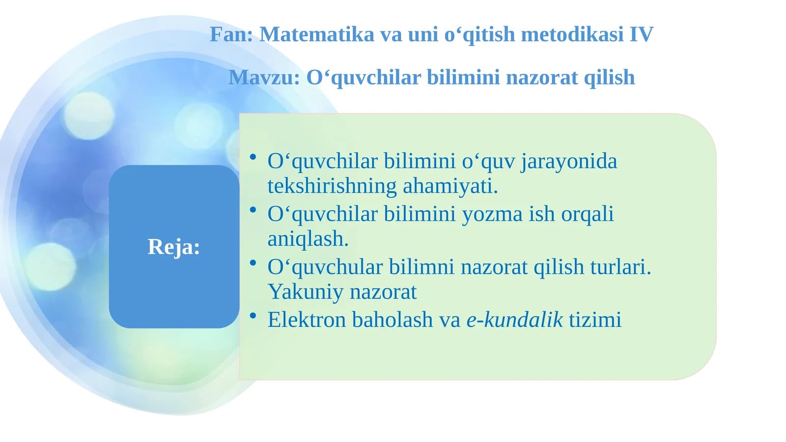 Fan:MatematikavaunioʻqitishmetodikasiIV
