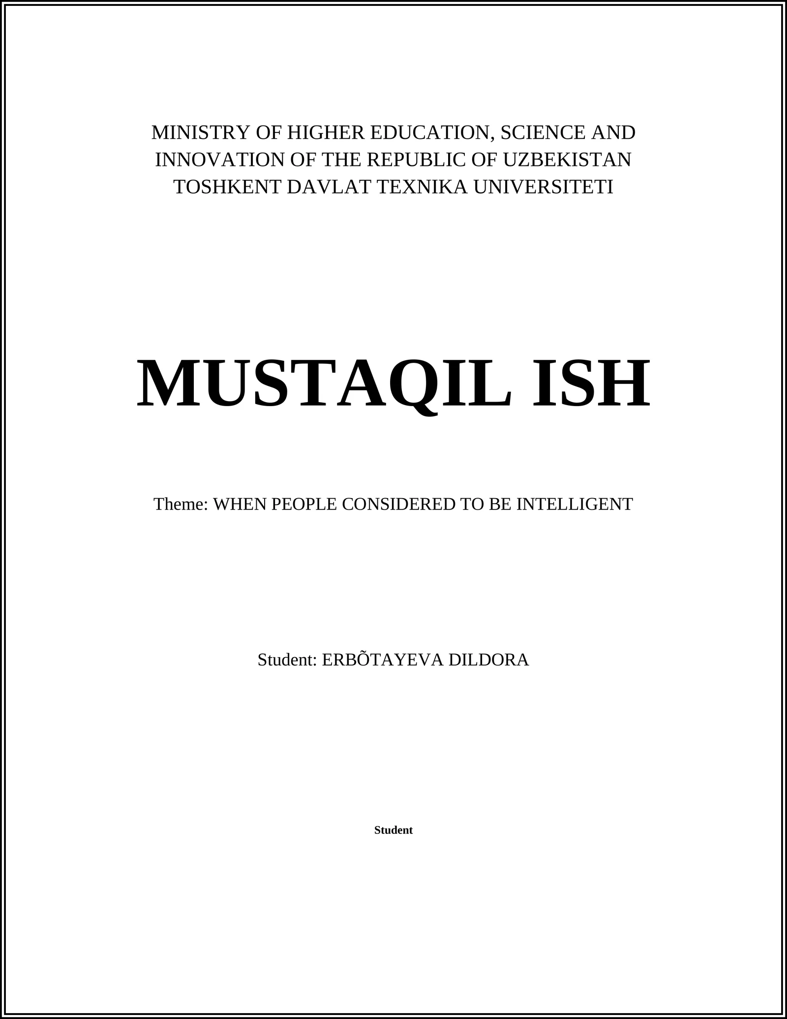 MUSTAQIL ISH