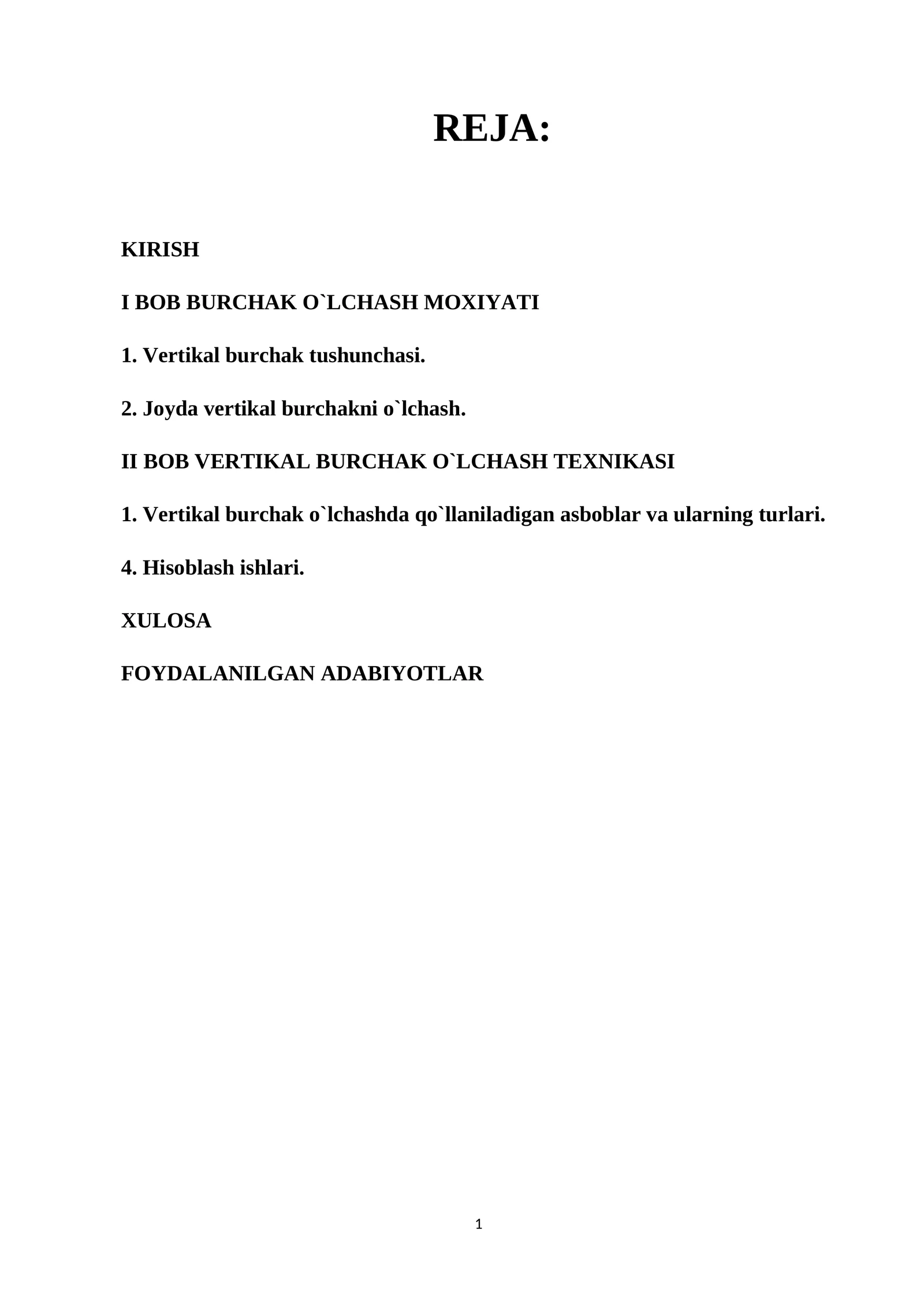 BOB VERTIKAL BURCHAK O`LCHASH TEXNIKASI