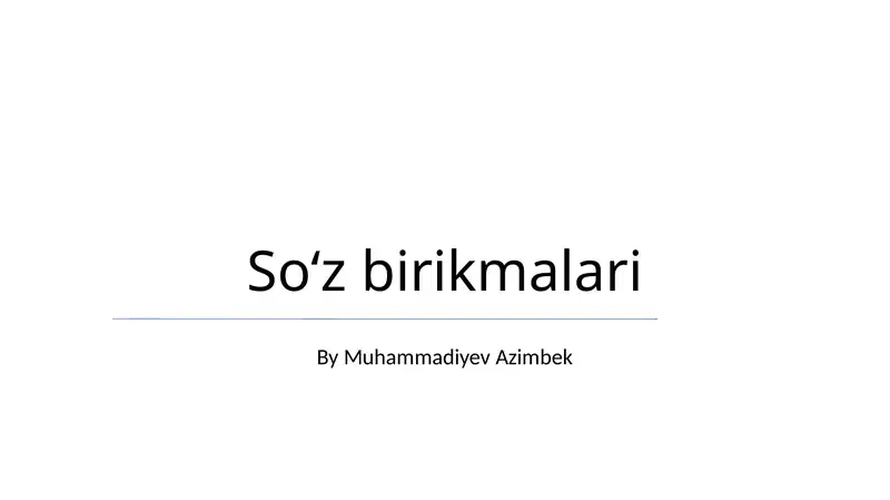 So'z birikmalari