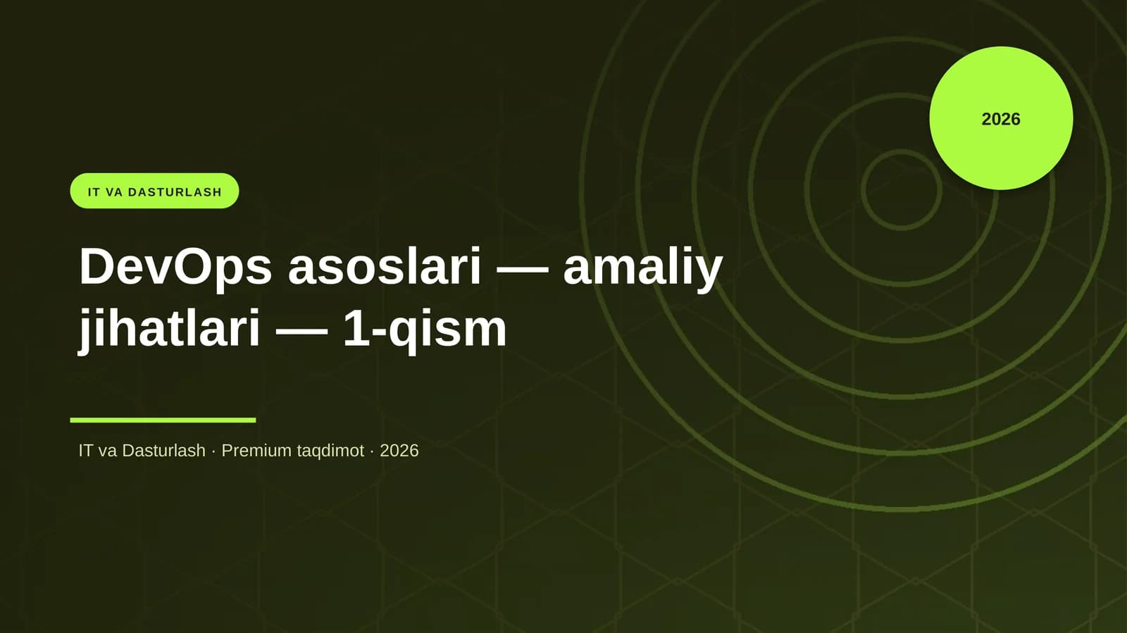 DevOps asoslari — amaliy jihatlari — 1-qism