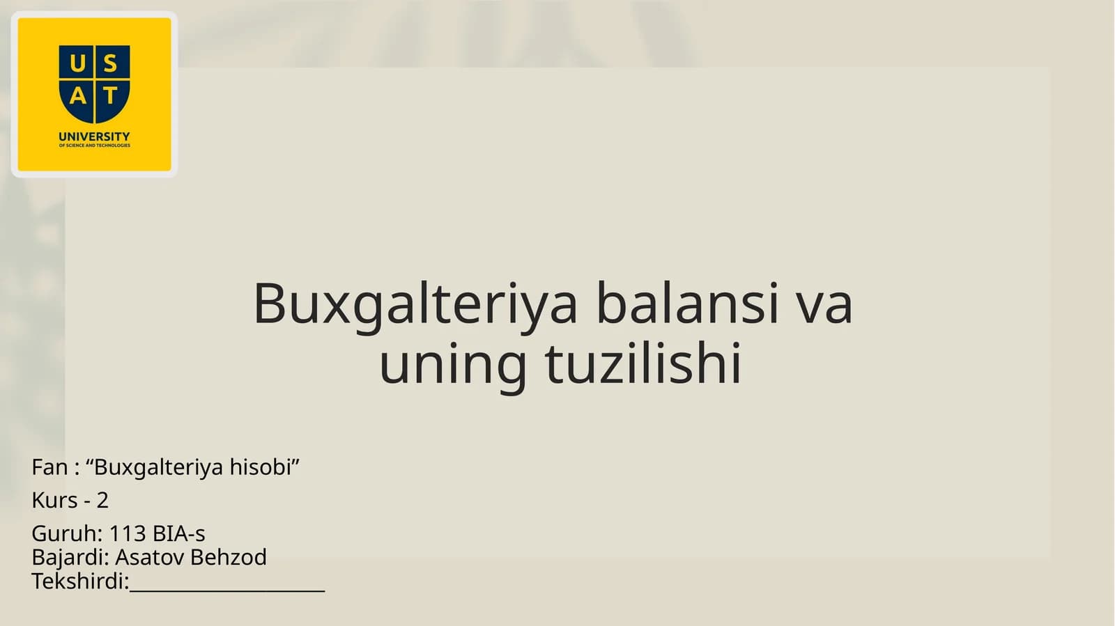 Buxgalteriyabalansivauningtuzilishi