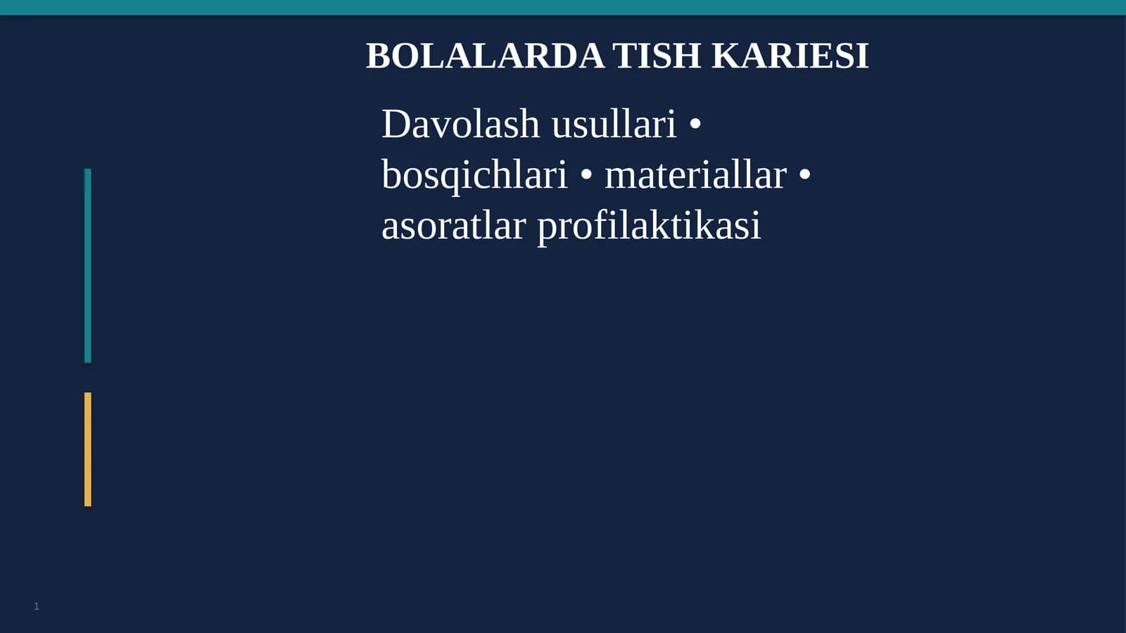 Bolalarda Tish Kariesi