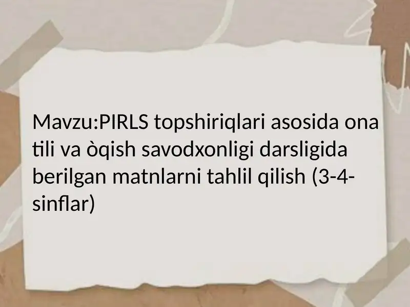 PIRLS Stop-shiriqlari