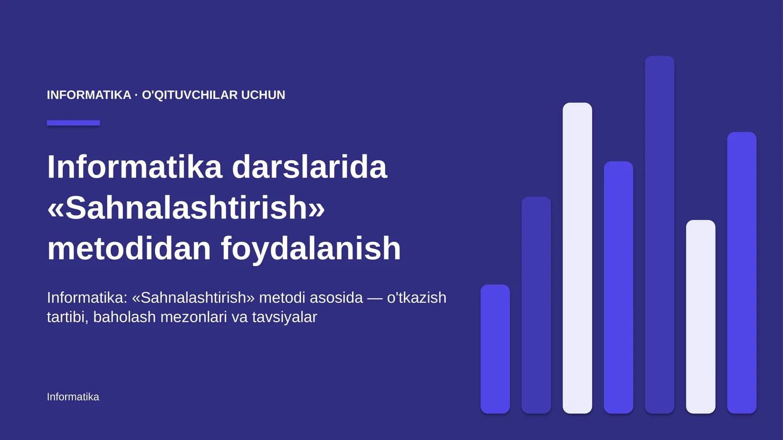 informatika darslarida sahnalashtirish metodidan foydalanish 1607
