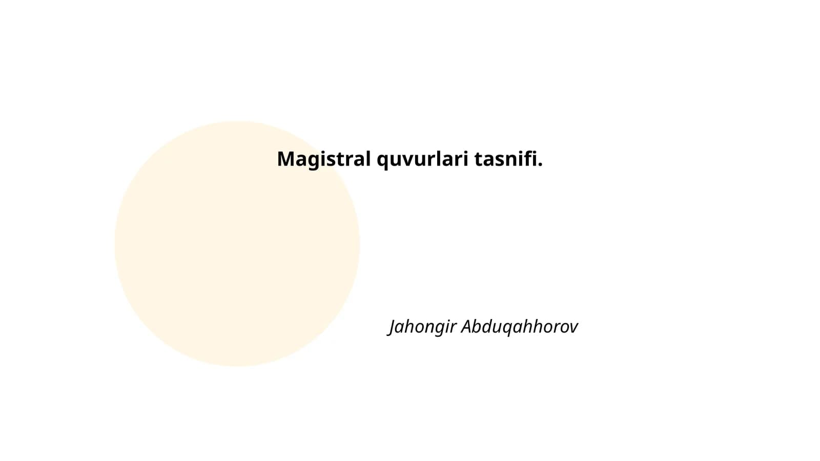 Magistral quvurlari tasnifi
